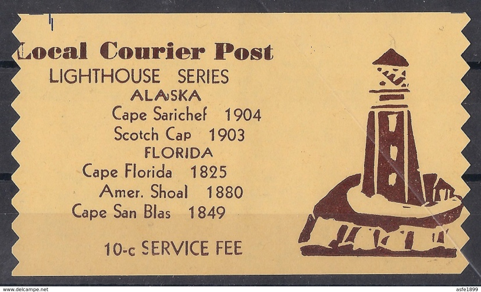 USA Modern Local Post  - Local Courier Post - Lighthouse Series - Alaska - Autres & Non Classés