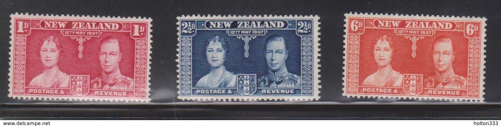 NEW ZEALAND Scott # 223-5 MH - King George VI Coronation Set - Neufs