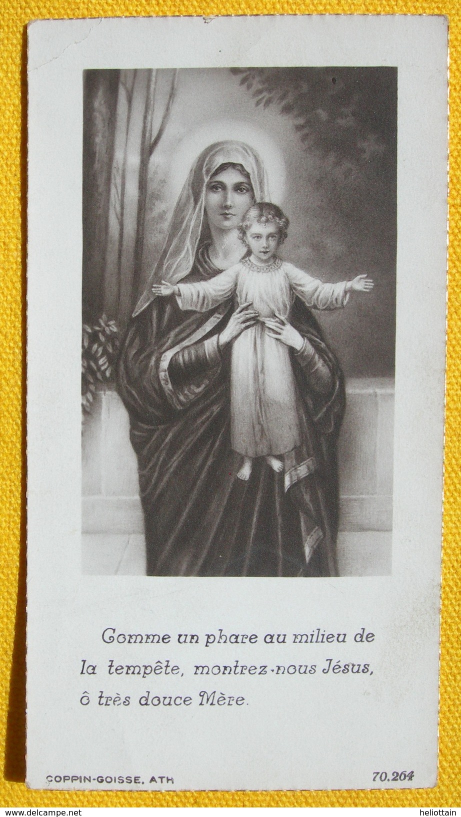 Vers 1930 IMAGE RELIGIEUSE Photo Coppin Goisse Pl 70.264 . VIERGE A L'ENFANT  / SANTINO - Images Religieuses