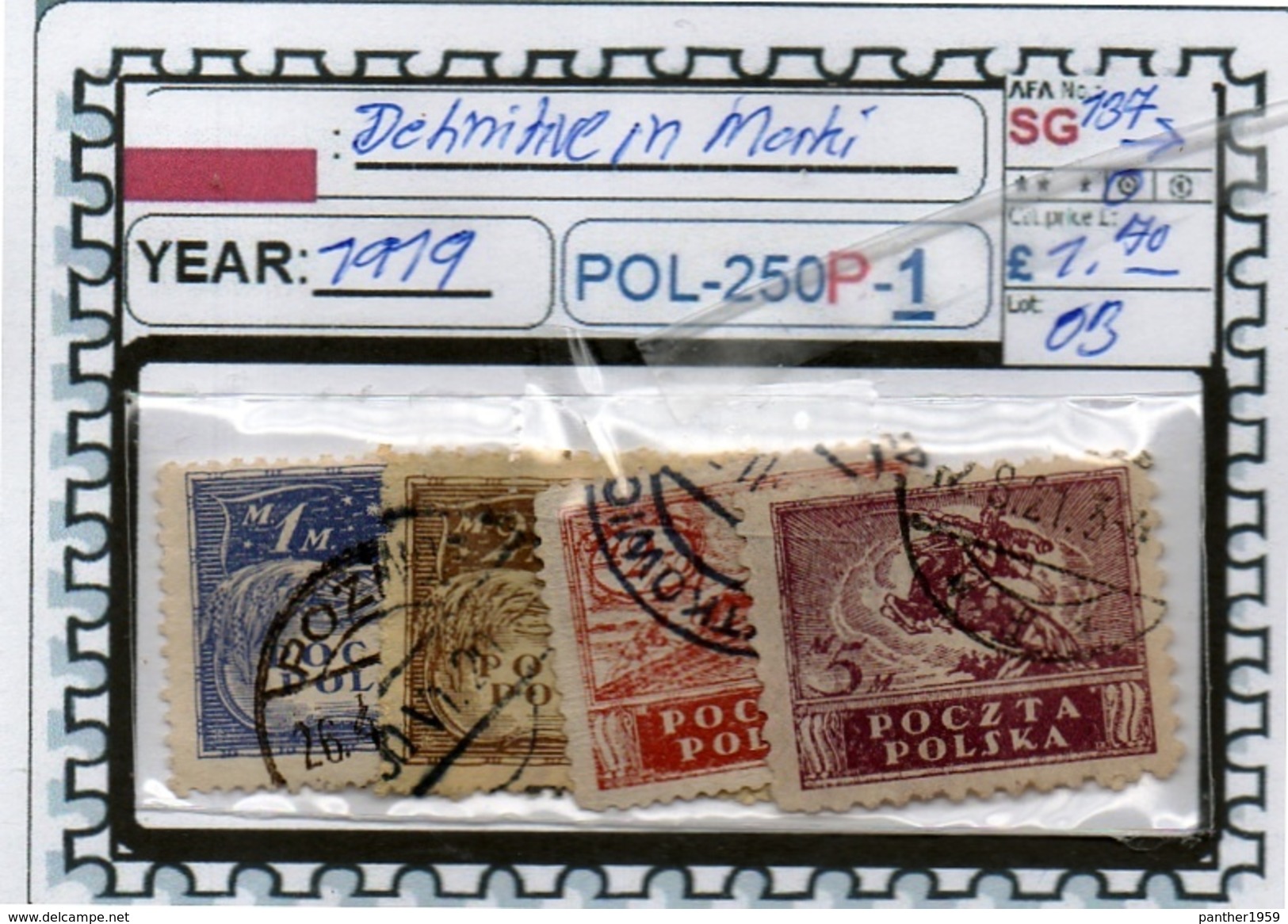 POLAND: CLASSIC SERIE(S) (POL-250P-1 (03) - Used Stamps