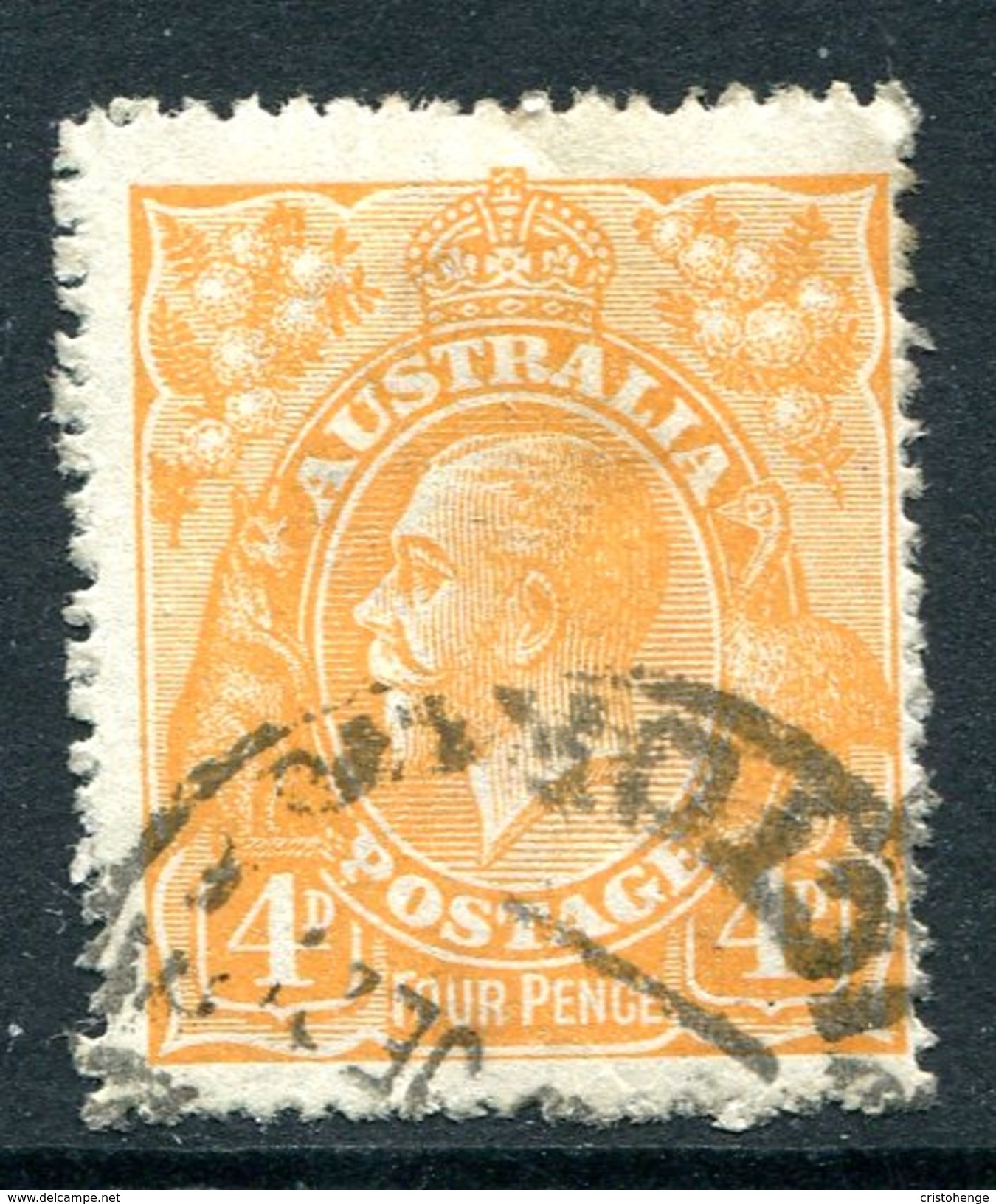 Australia 1914-20 KGV Heads (2nd Wmk.) - 4d Orange Used (SG 22) - Used Stamps