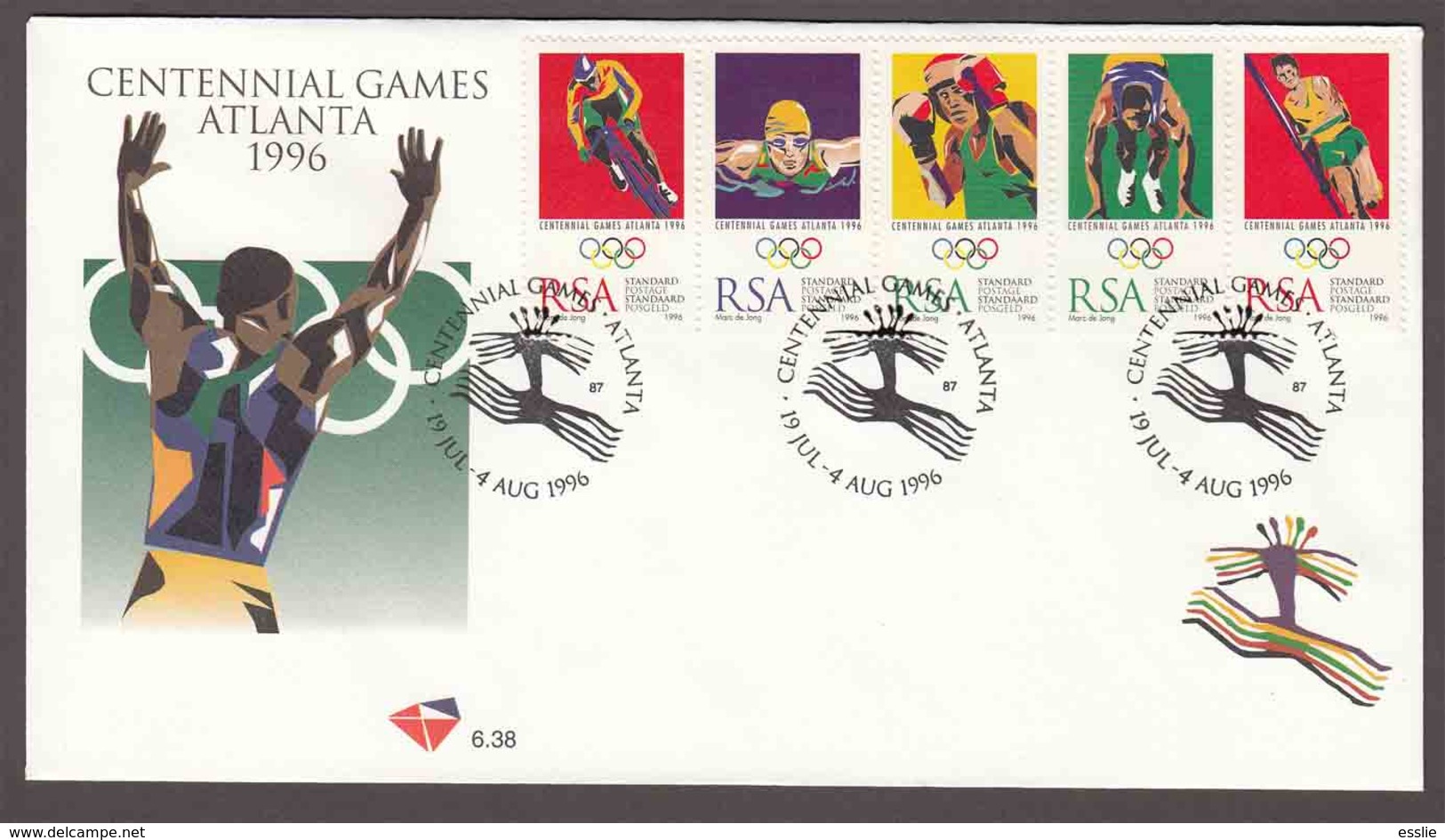 South Africa RSA -1996 Olympic Games Atlanta - FDC - Radsport