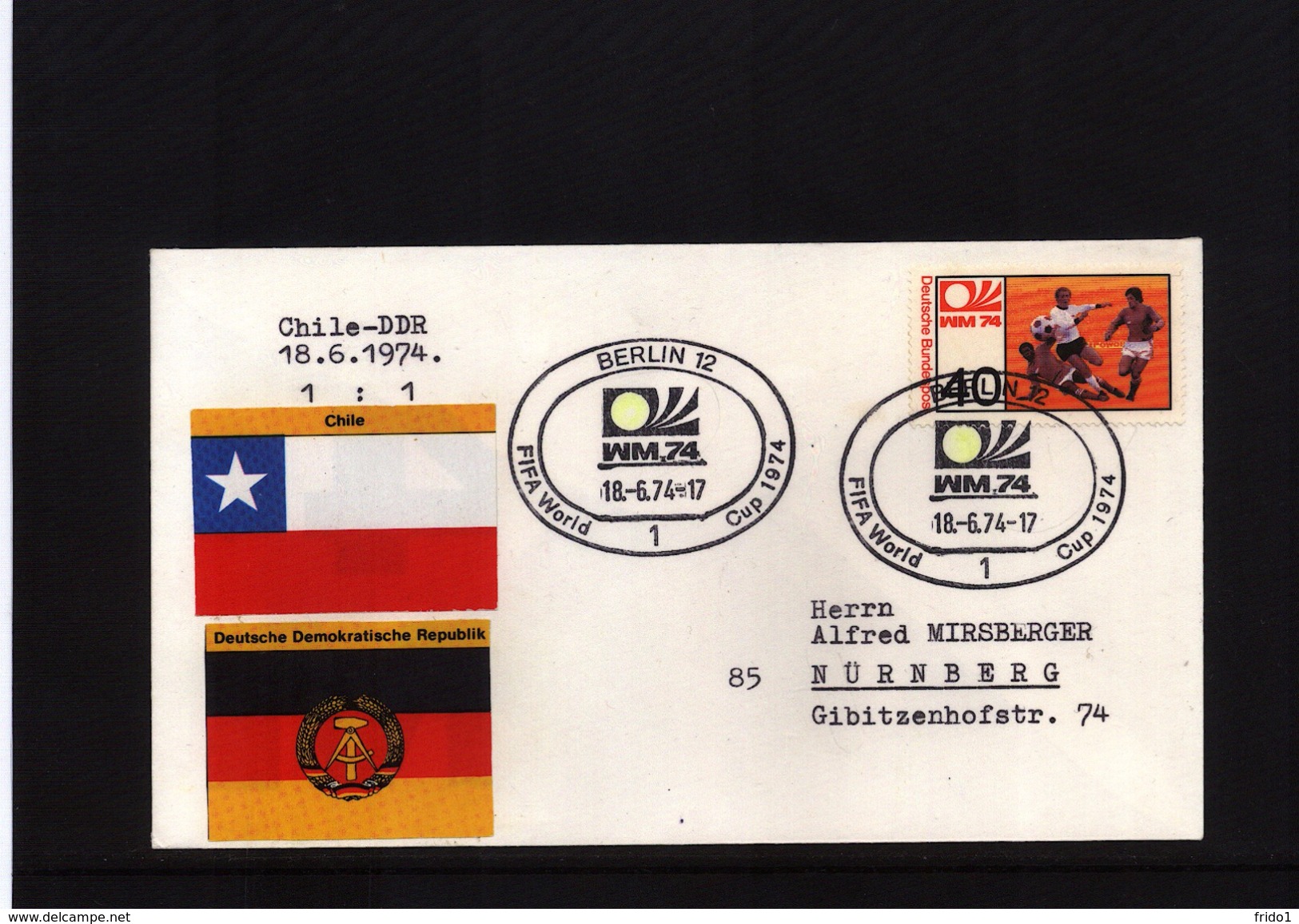 Deutschland / Germany 1974 World Football Champioship Germany-football Game Chile-DDR - 1974 – Germania Ovest