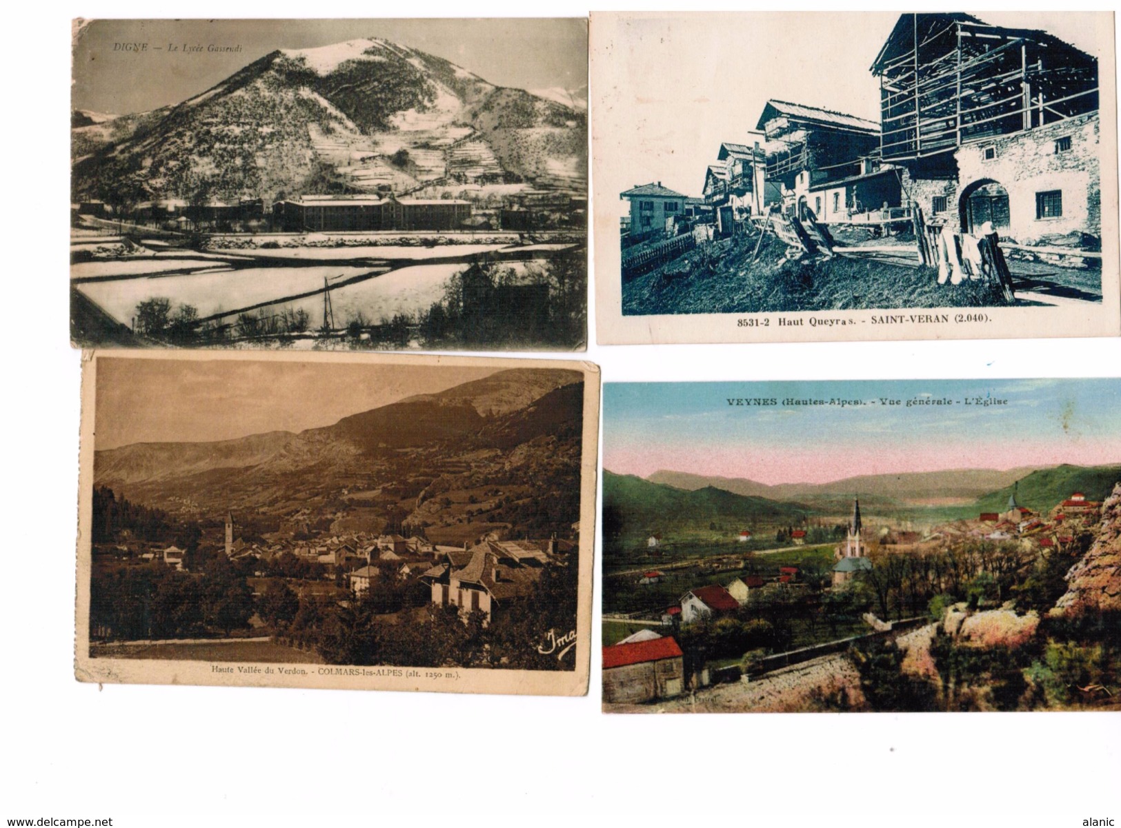 [05] Hautes Alpes-4Cartes/////DIGNE( 20-9-1915)//SAINT VERAN(21-08-1934)//COLMARS LES ALPES-5/8/1931//VEYNES-09-1933 - Sonstige & Ohne Zuordnung