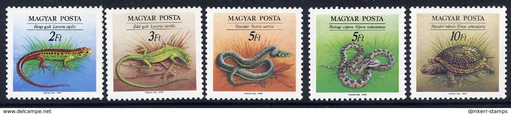 HUNGARY 1989 Reptiles MNH / **.  Michel 4035-39 - Neufs