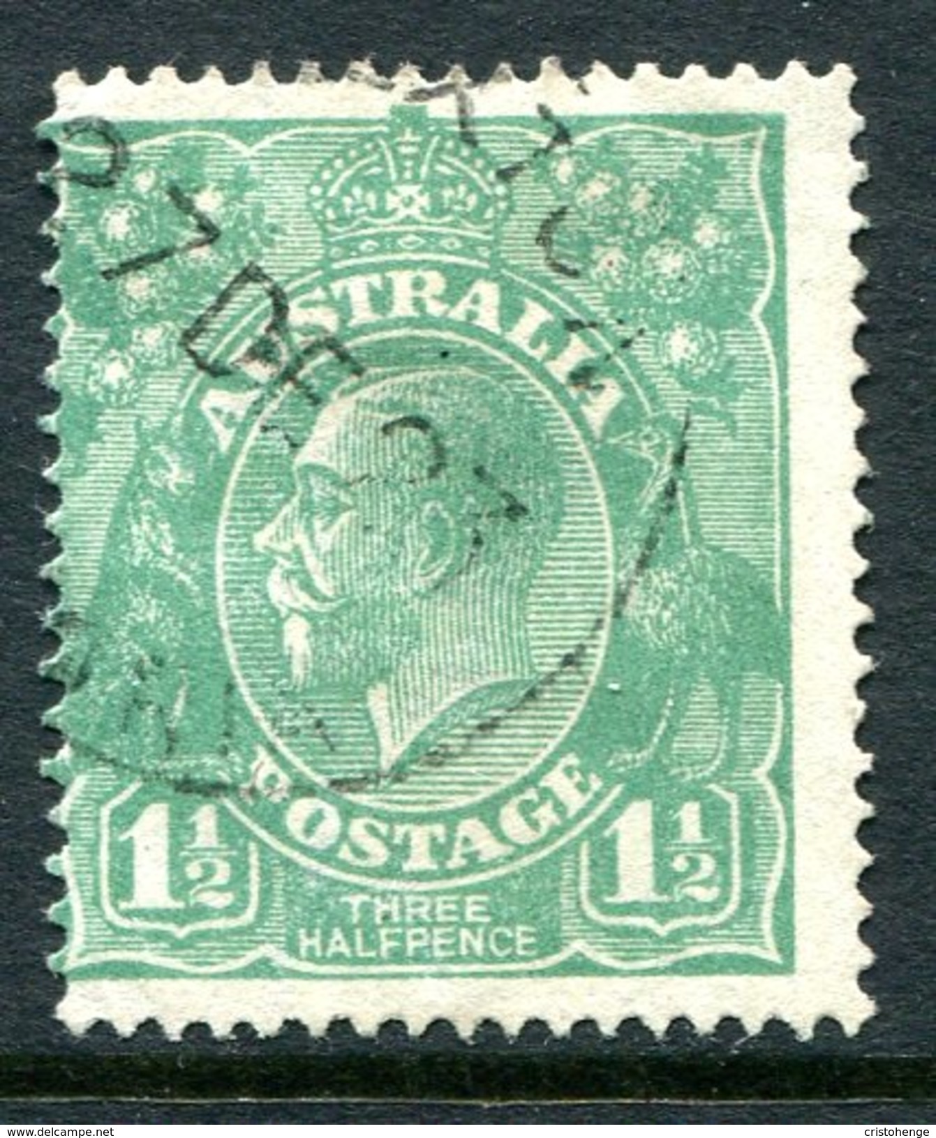 Australia 1918-23 KGV Heads (2nd Wmk.) - 1½d Green Used (SG 61) - Oblitérés