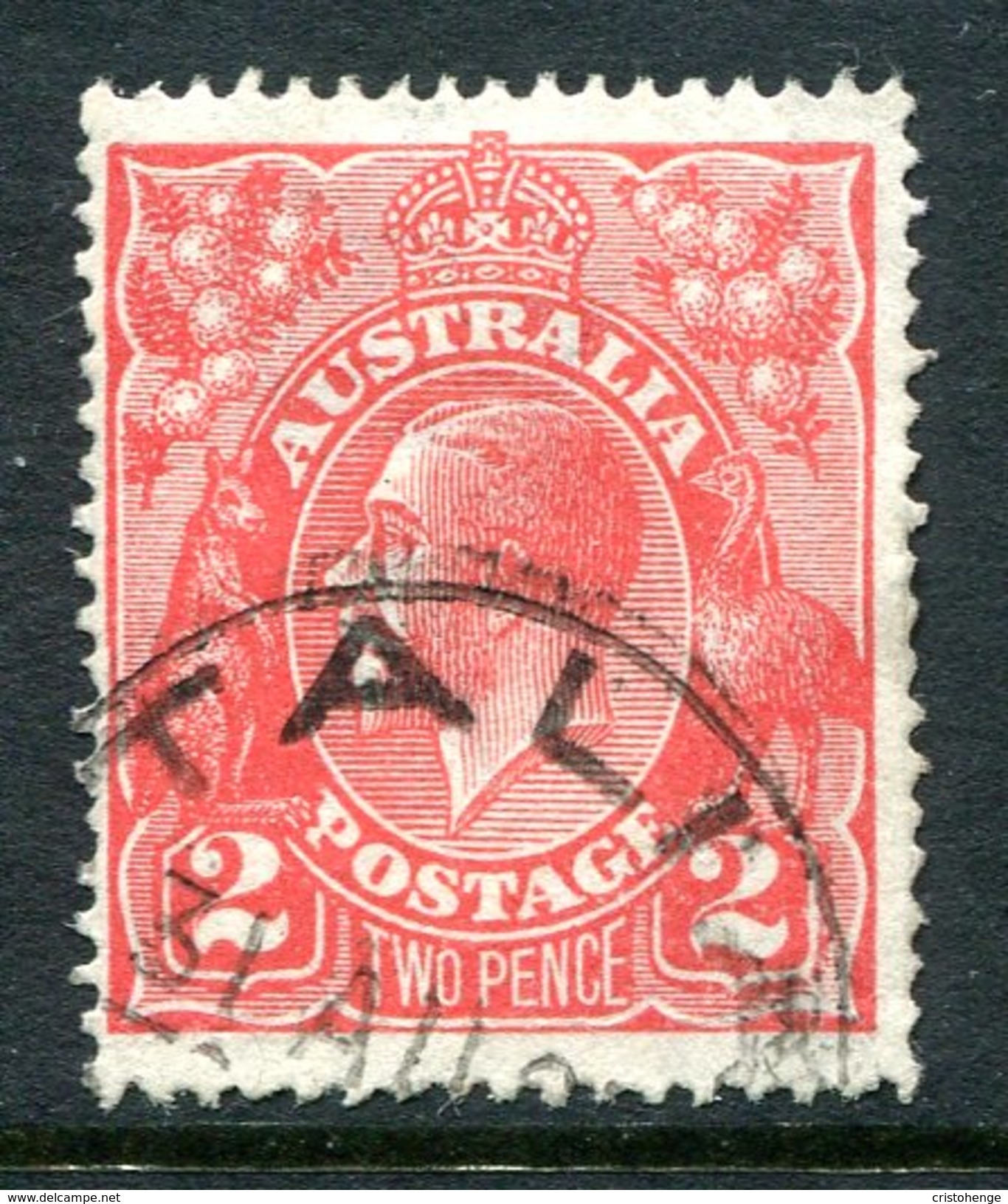 Australia 1918-23 KGV Heads (2nd Wmk.) - 2d Bright Rose Scarlet Used (SG 63) - Oblitérés