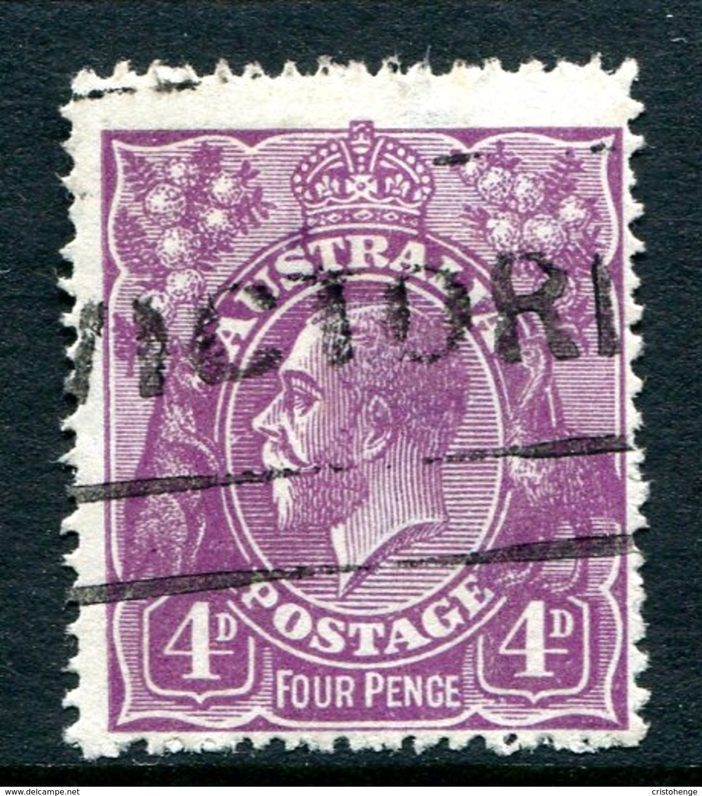 Australia 1918-23 KGV Heads (2nd Wmk.) - 4d Violet Used (SG 64) - Oblitérés