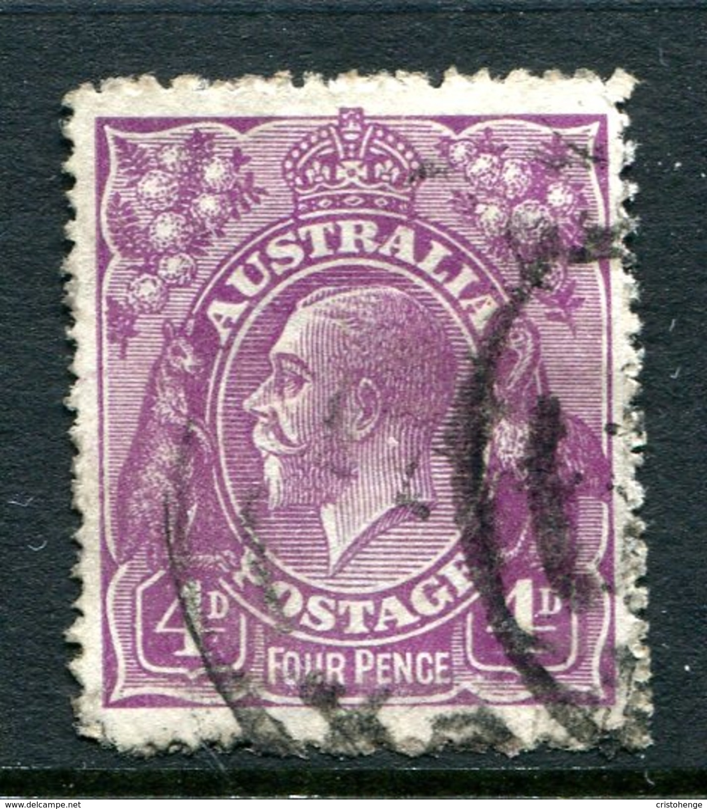 Australia 1918-23 KGV Heads (2nd Wmk.) - 4d Violet Used (SG 64) - Oblitérés