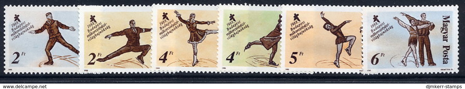 HUNGARY 1988 Ice Skating World Championship MNH / **.  Michel 3946-51 - Unused Stamps