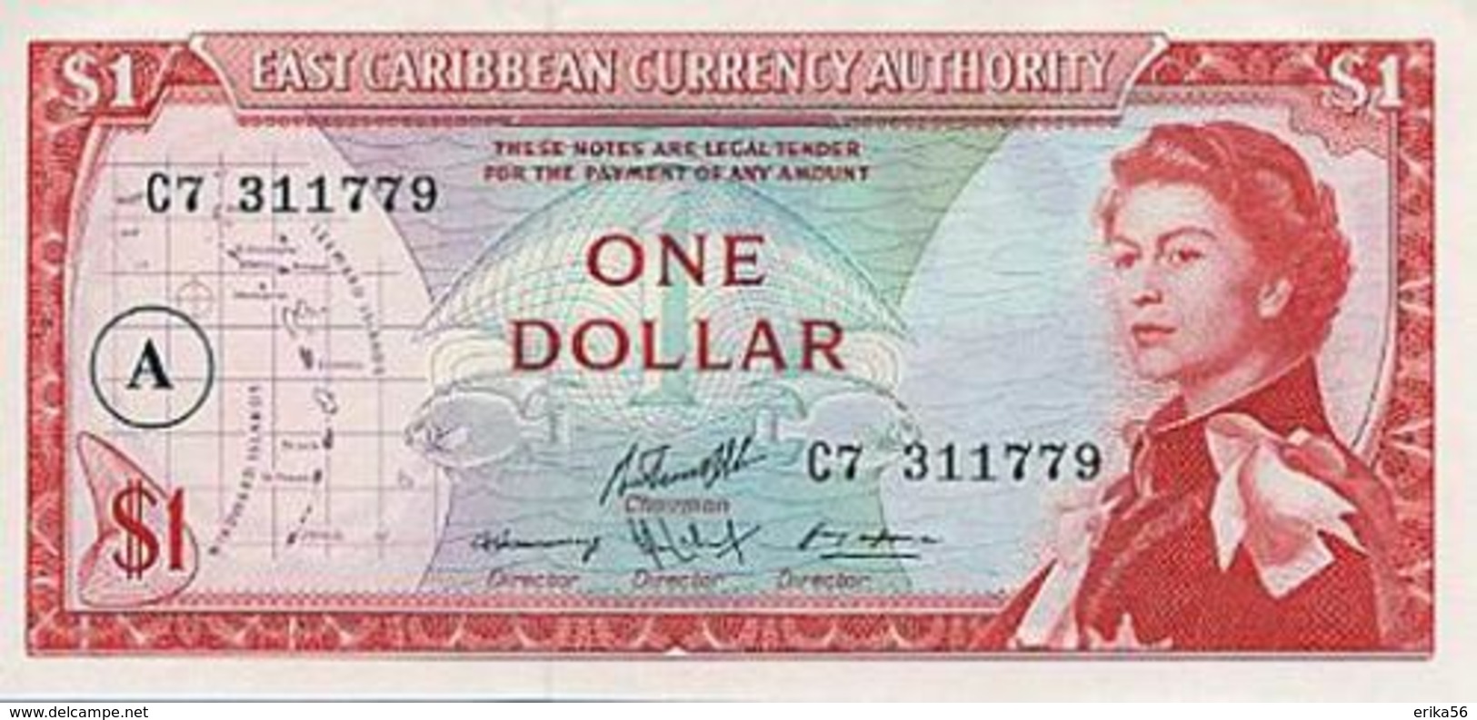 Billet CARIIBBEAN CURRENCY ONE DOLLAR - Caraïbes Orientales