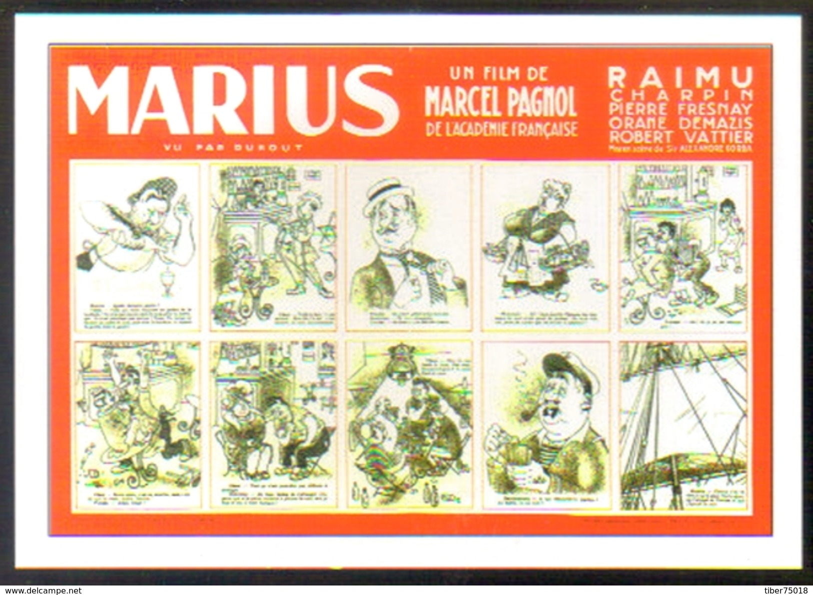 Carte Postale : Illustration Dubout (cinéma Affiche Film) Marius (Marcel Pagnol) - Affiches Sur Carte