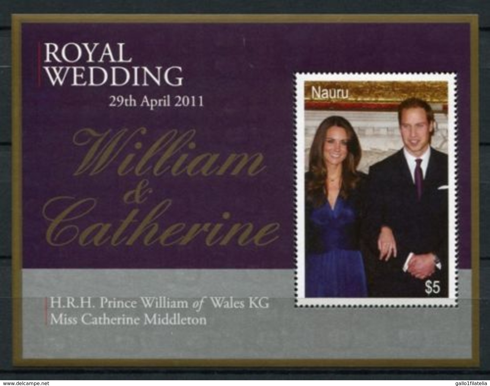 2011 - WILLIAM & CATHERINE - NOZZE REALI / ROYAL WEDDING - EMISSIONE CONGIUNTA / JOINT ISSUE. MNH