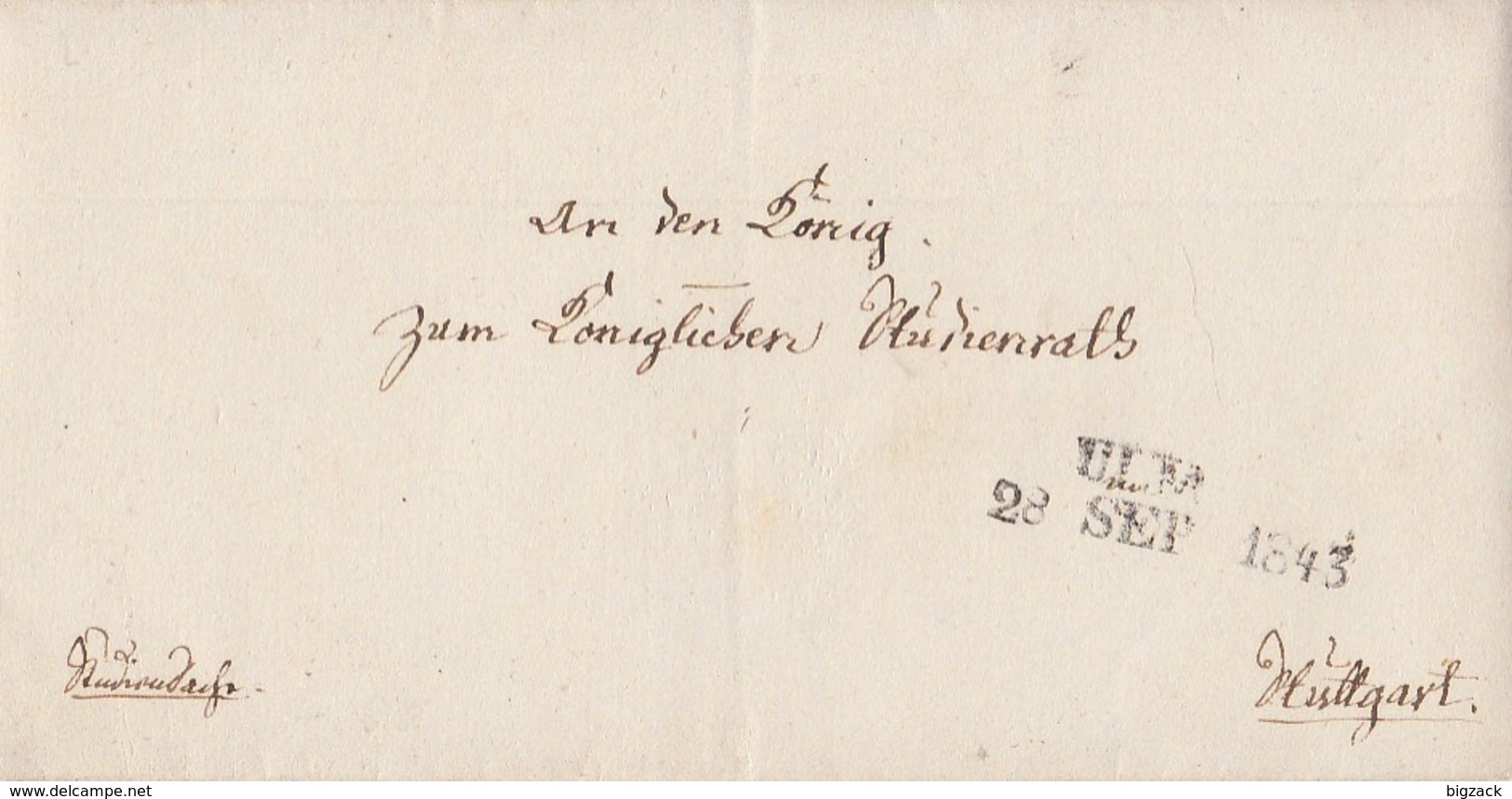 Brief L2 Ulm 28.9.1843 Gel. Nach Stuttgart - Sonstige & Ohne Zuordnung