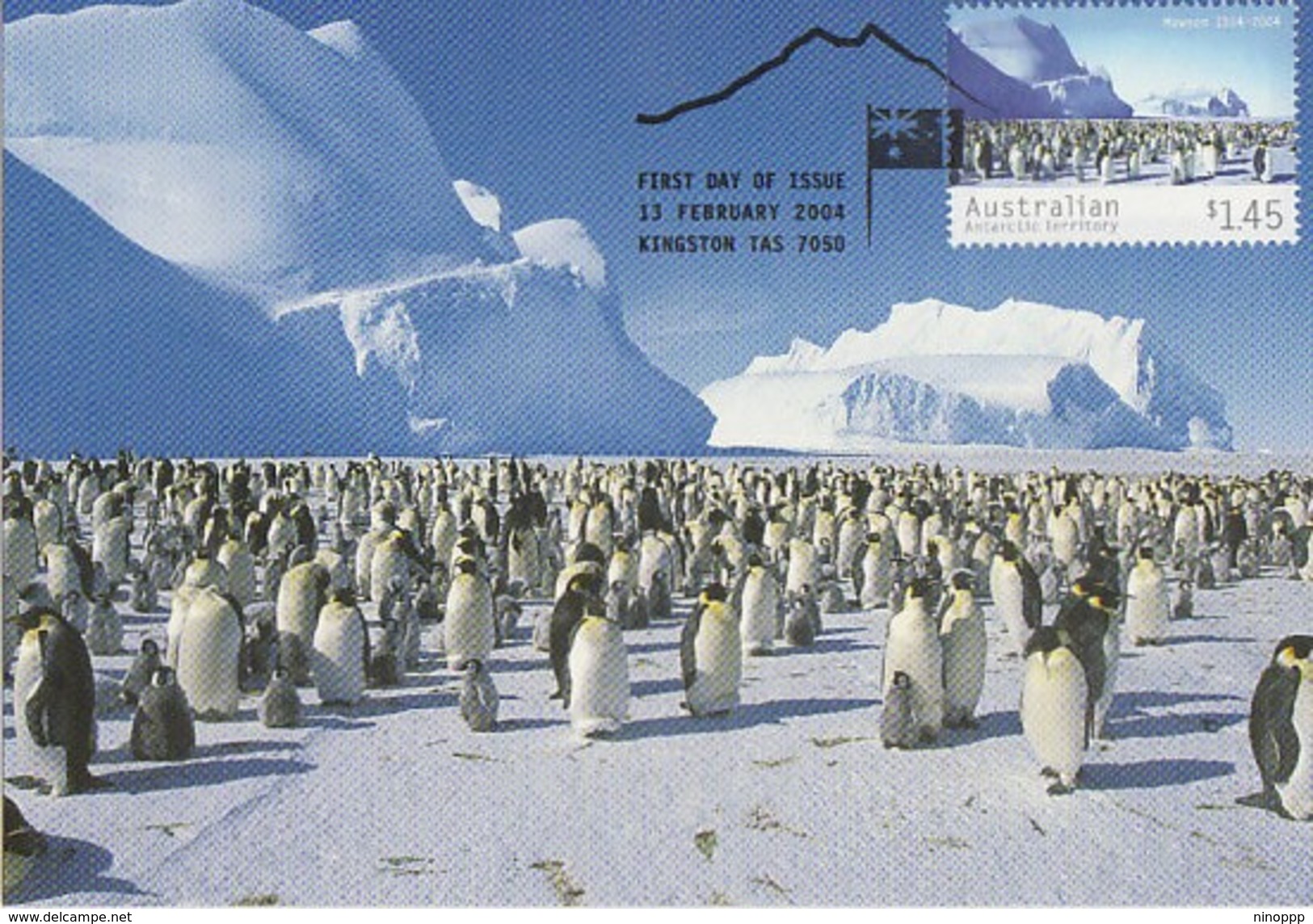 Australian Antarctic Territory 2004 Mawson Station,$ 1.45 Emperor Penguins  MC - Cartes-maximum