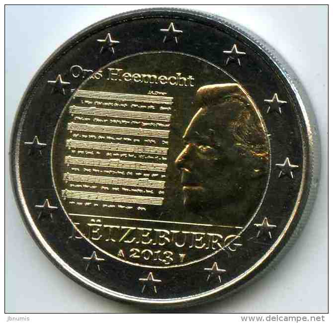 Luxembourg 2 Euro 2013 Hymne National Ons Heemecht UNC - Luxemburg