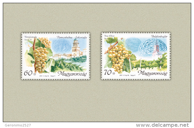 HUNGARY 2001 CULTURE Nature Grapes WINE REGIONS - Fine Set MNH - Nuevos