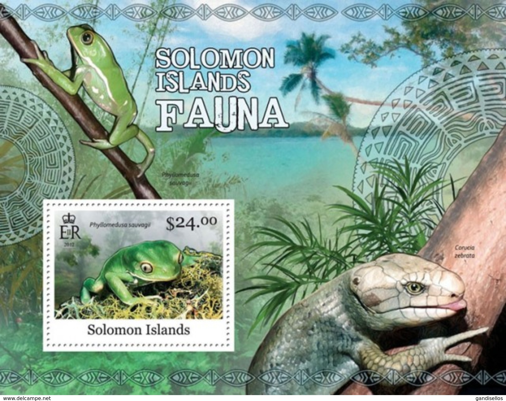 SOLOMON ISLANDS 2013 SHEET FAUNA GRENOUILLES RANAS REPTILES AMPHIBIANS REPTILIEN FROGS LIZARDS LEZARDS Slm13105b - Salomoninseln (Salomonen 1978-...)