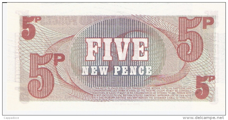 GRANDE-BRETAGNE   5 New Pence   ND (1972)   P. M 47   UNC - Forze Armate Britanniche & Docuementi Speciali