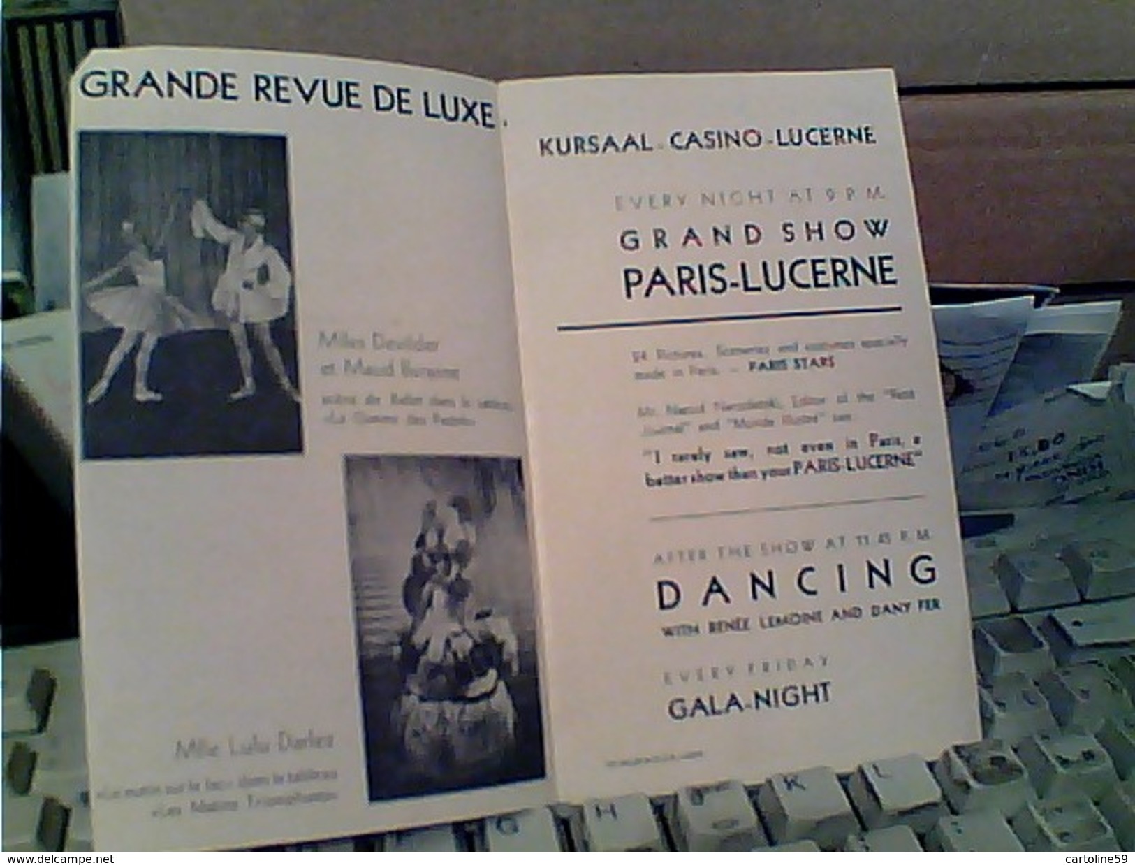 SUISSE LUCERNE KURSAAL CASINO LUZERN DANCING REVUE  1940 GB13533 - Svizzera