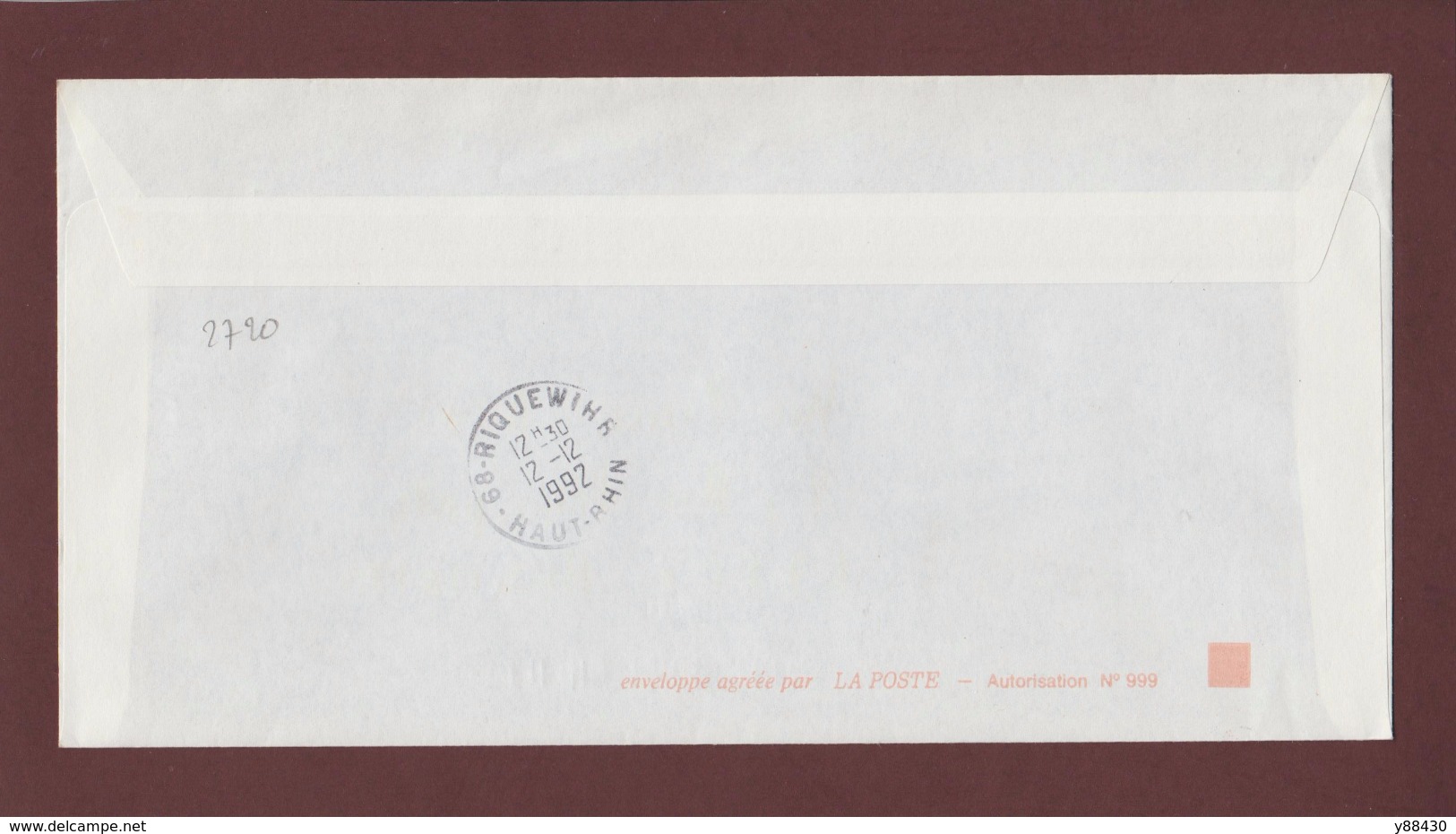 3 - 2720 De 1991 - Adresse Fantaisiste - M. JUILLET à RIQUEWIHR. 68 - Retour Cachet De RIQUEWIHR - Voir 2 Scannes - Usados