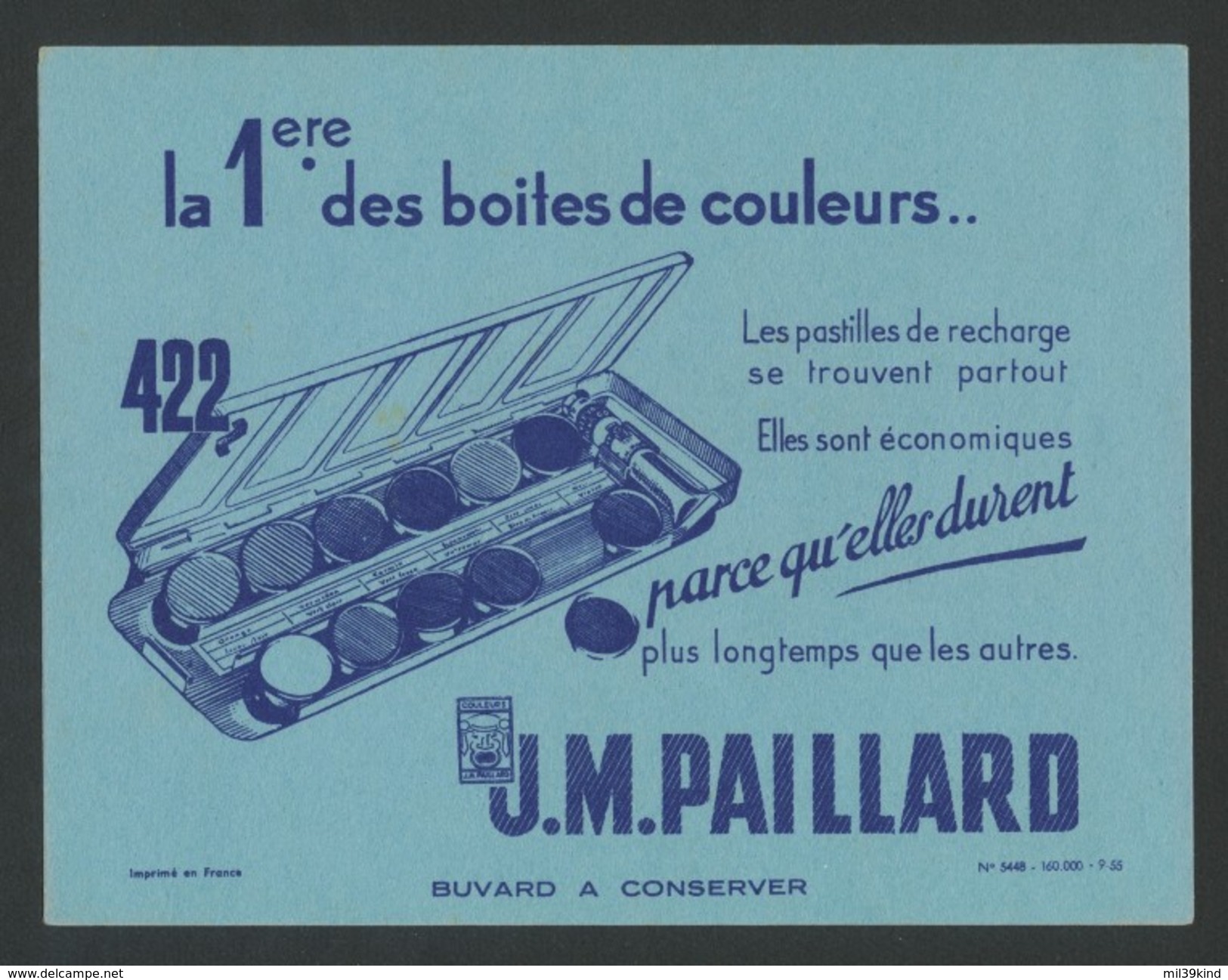 Buvard - J.M. PAILLARD - La Premiere Boite De Couleur - Boite 422 - P