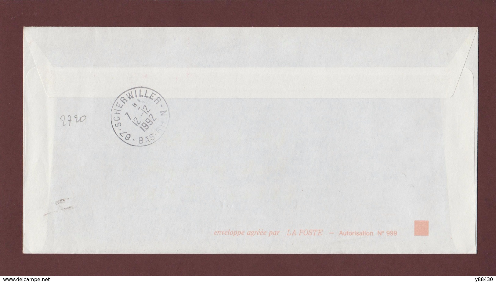 3 - 2720 De 1991 - Adresse Fantaisiste - M. OCTOBRE à SCHERWILLER. 67 - Retour Cachet De Scherwiller - Voir 2 Scannes - Used Stamps