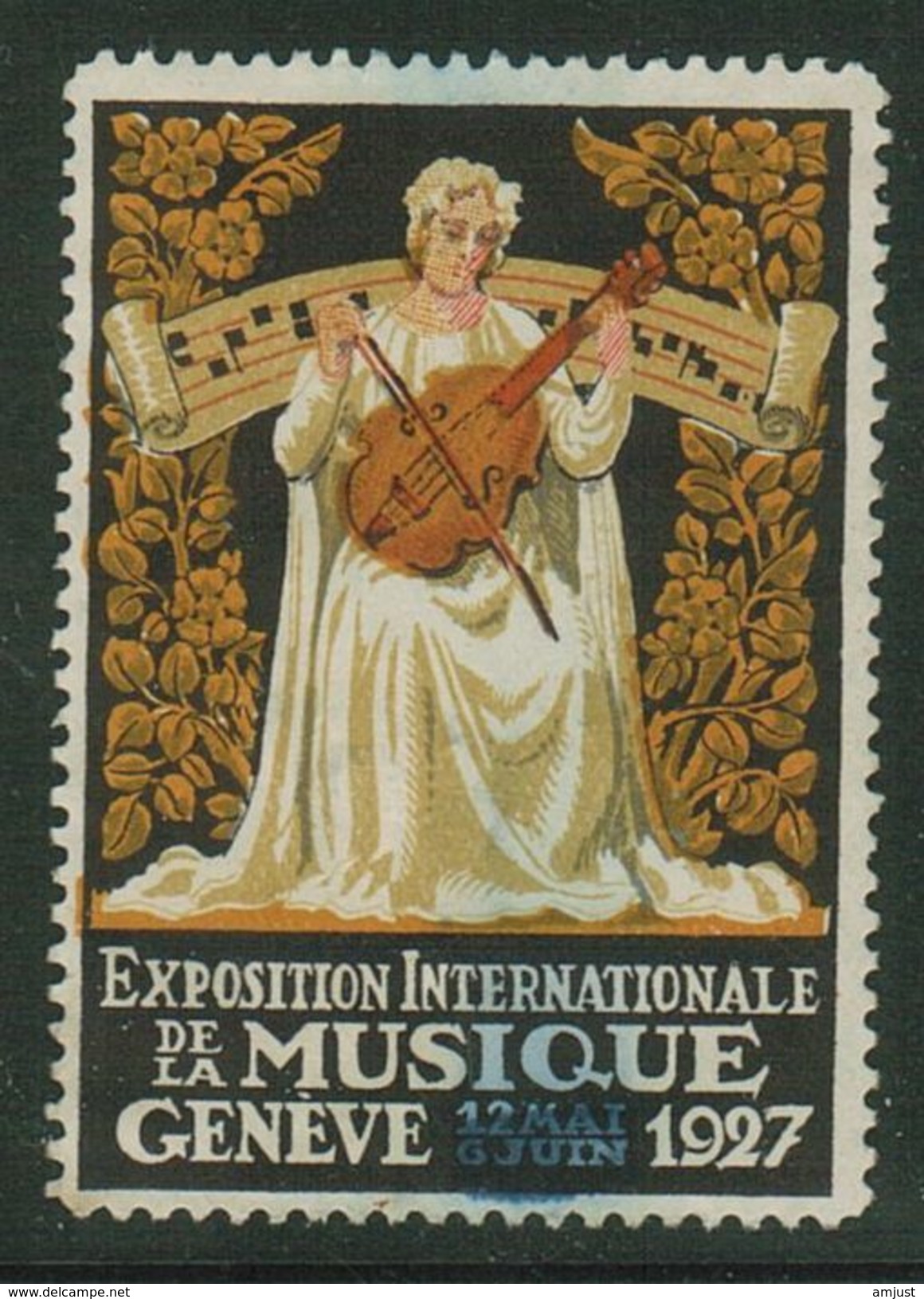 Suisse // Schweiz // Switzerland // Erinnophilie // Vignette, Exposition Int. De La Musique Genève 1927 - Erinnophilie