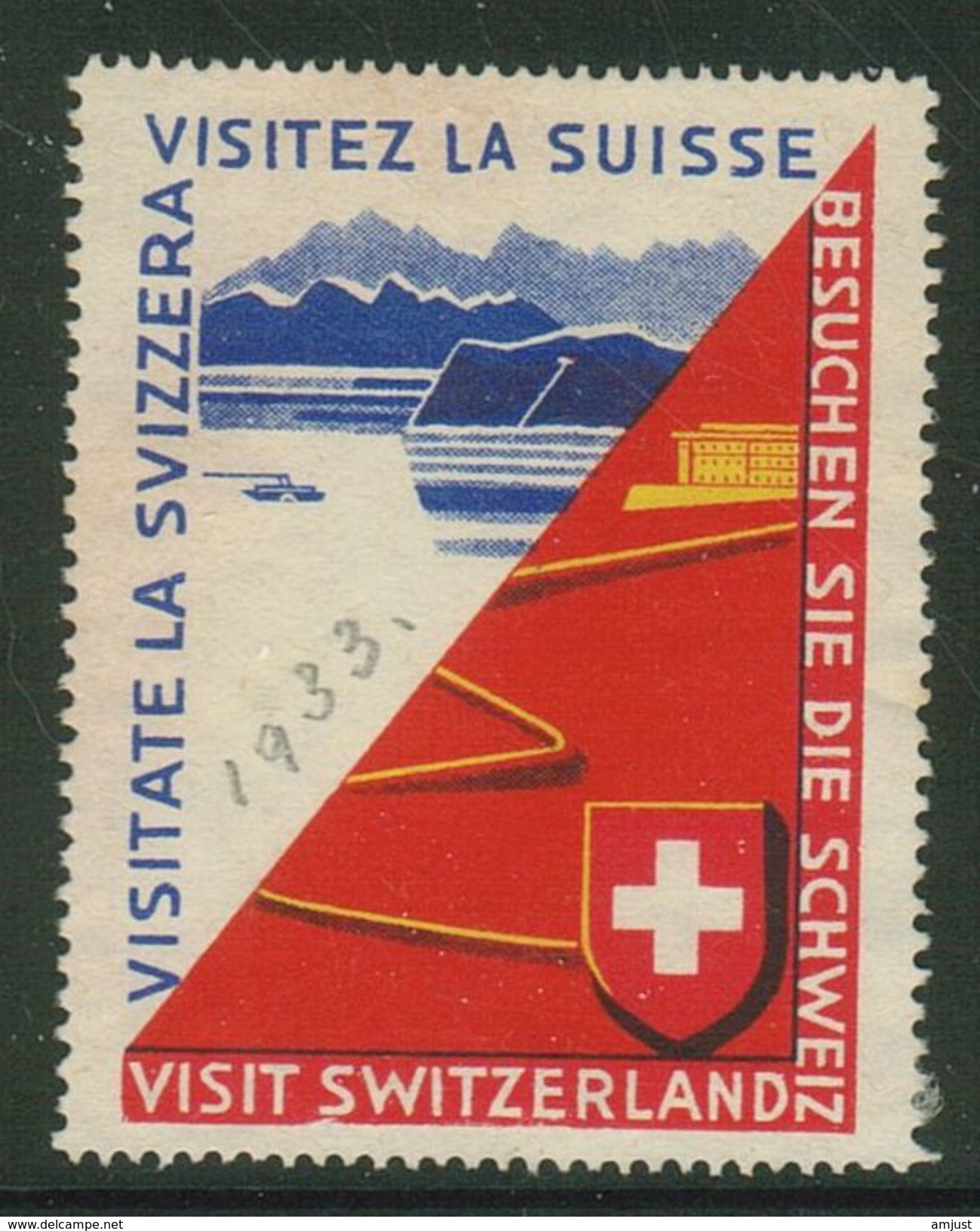 Suisse // Schweiz // Switzerland // Erinnophilie // Vignette , Visitez La Suisse (4 Langues) - Erinnophilie