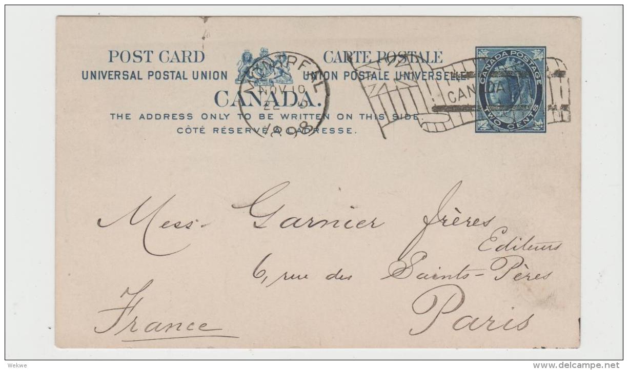 C-V004 / KANADA -  Montreal Flaggenstempel 1898cnach Paris - 1860-1899 Regering Van Victoria