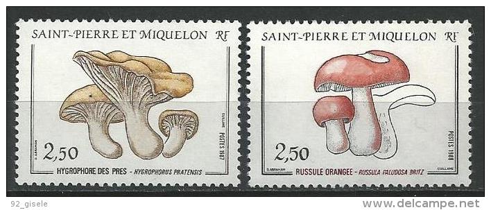 SPM YT 475 Et 486 " Champignons " 1987-88 Neuf** - Nuovi