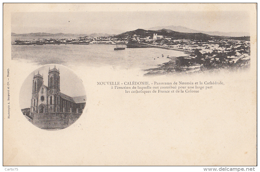 Océanie - Nouvelle-Calédonie - Précurseur Panorama Nouméa Et Cathédrale -  Editeur Bergeret - Nouvelle-Calédonie