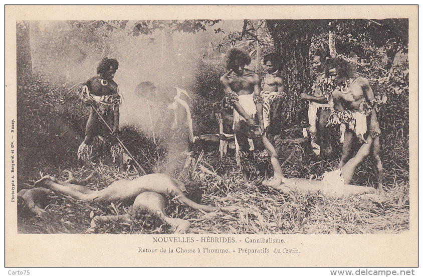 Océanie - Nouvelle-Hébrides Vanuatu - Précurseur -Chasse àl'Homme - Cannibalisme -  Editeur Bergeret - Vanuatu