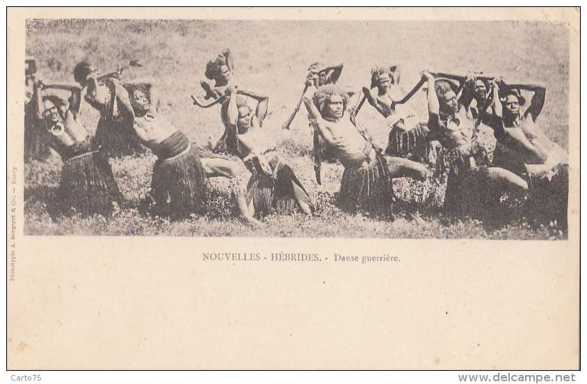 Océanie - Nouvelle-Hébrides Vanuatu - Précurseur - Guerriers Danses -  Editeur Bergeret - Vanuatu