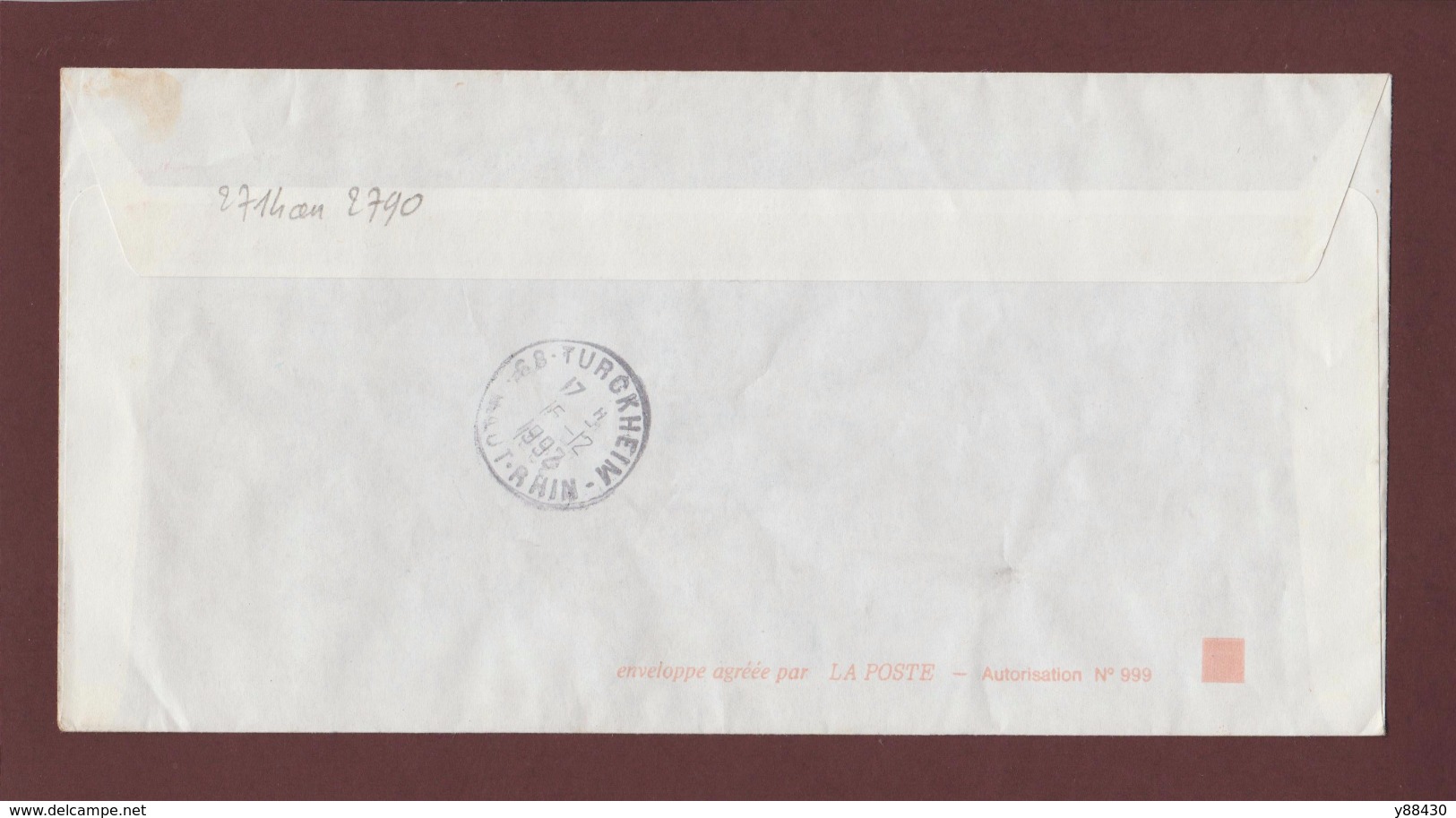2714 De 1991 - Adresse Fantaisiste - M. MINUTE à TÜRCKHEIM. 68 - Cachet Retour De Türckheim - Voir 2 Scannes - Used Stamps