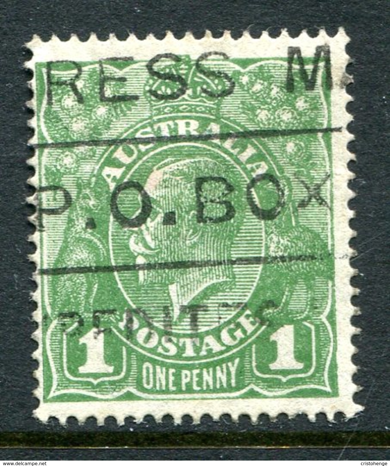 Australia 1924 KGV Heads (2nd Wmk.) - 1d Sage-green Used (SG 76) - Used Stamps
