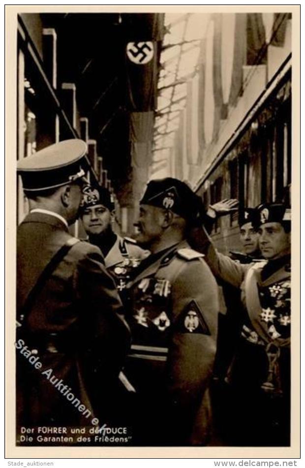 Mussolini Hitler WK II PH M 14 Foto AK I-II - Ohne Zuordnung