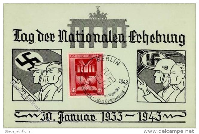 NS-GEDENKKARTE WK II - TAG Der Nationalen Erhebung 30.1.43 Mit S-o (gr&uuml;n) I - Ohne Zuordnung