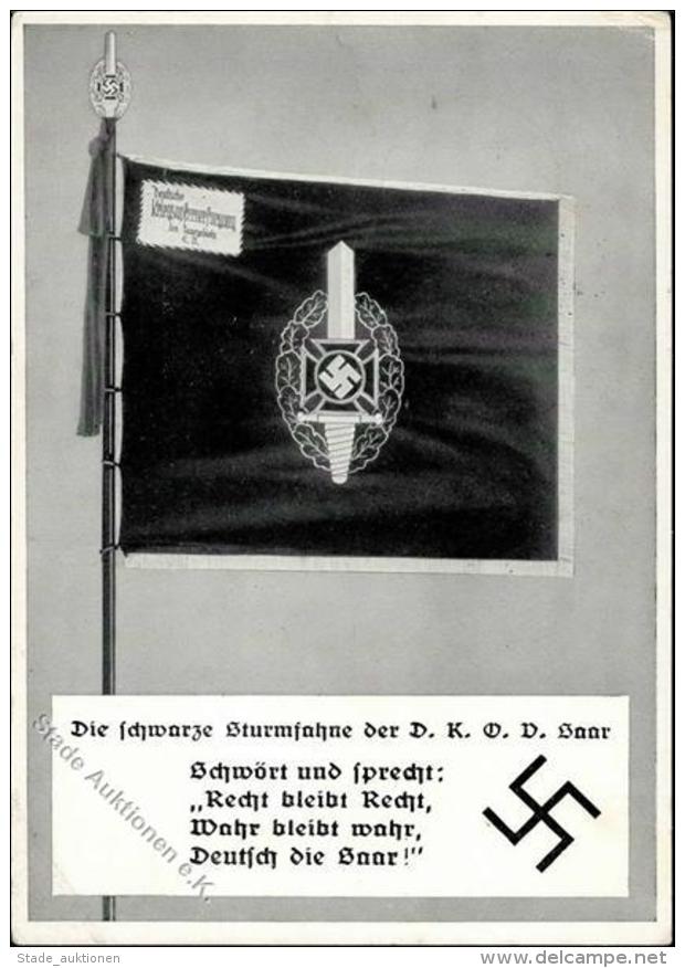 SAARBEFREIUNG 1935 WK II - Schwarze Sturmfahne D. D.K.O.V. Saar I-II - Ohne Zuordnung