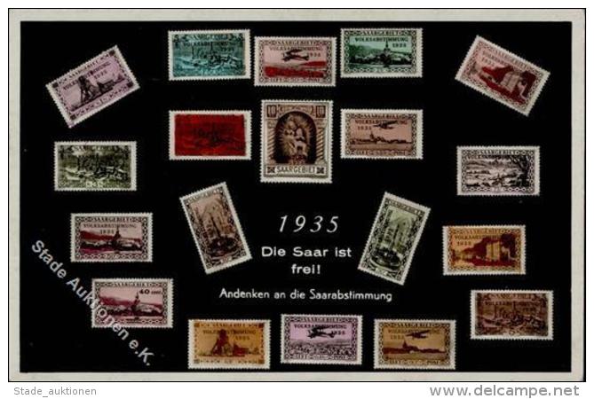 SAARBEFREIUNG 1935 WK II - Saar-Briefmarkenkarte I - Ohne Zuordnung