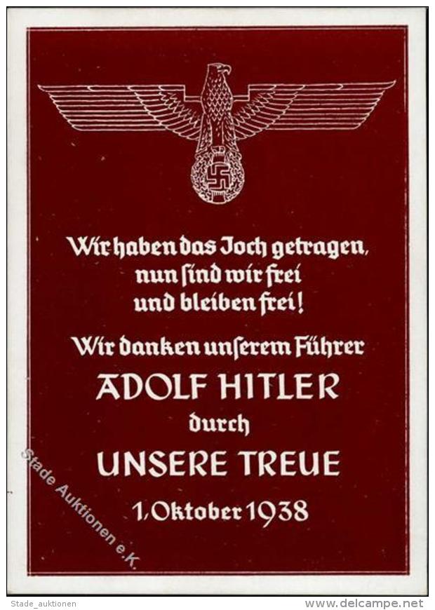 &Ouml;STERREICH-ANSCHLUSS 1938 WK II - TREUEKARTE 1.10.1038 (braun) I - Ohne Zuordnung