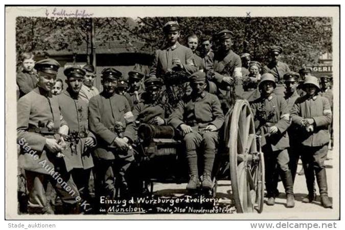 Zwischenkriegszeit Einzug Des W&uuml;rzburger Freikorps In M&uuml;nchen Foto-Karte I-II - Ohne Zuordnung