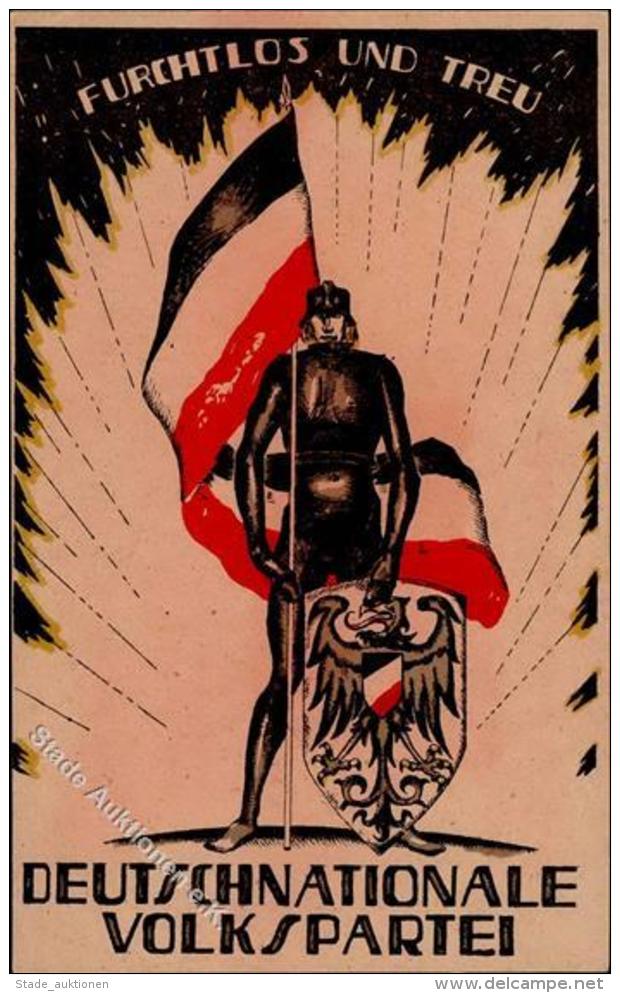 Weimarer Republik Deutschnationale Volkspartei Schwarz-Wei&szlig;-Rot K&uuml;nstlerkarte I-II - Ohne Zuordnung