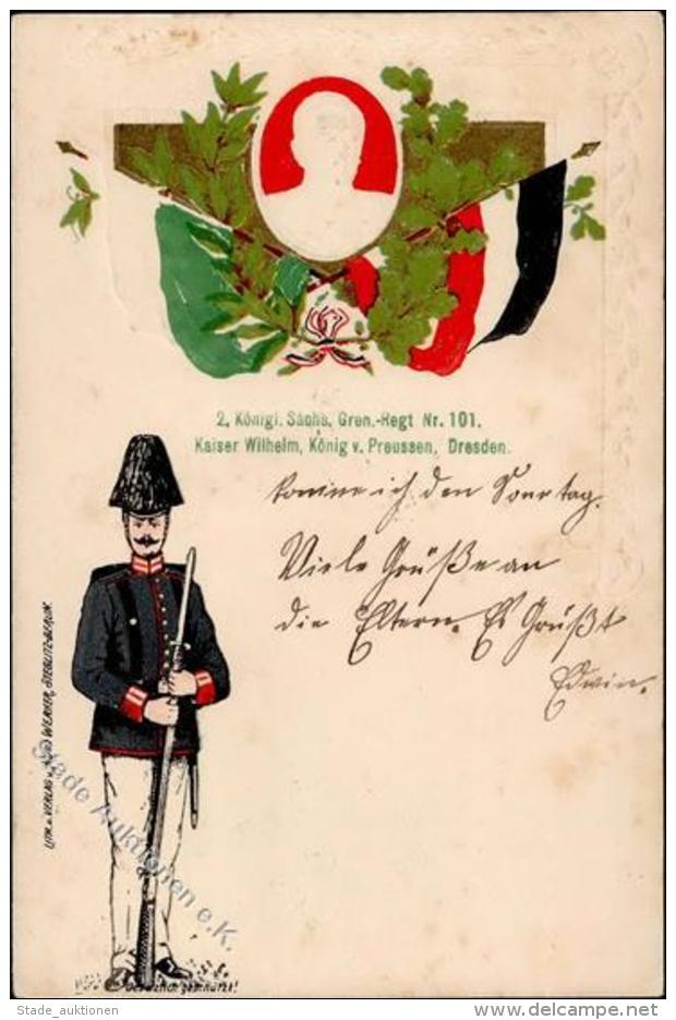 Regiment Dresden (O8000) 2. Kgl. S&auml;chs. Gren. Regt. Nr. 101 Kaiser Wilhelm K&ouml;nig Von Preussen Pr&auml;gedruck - Reggimenti