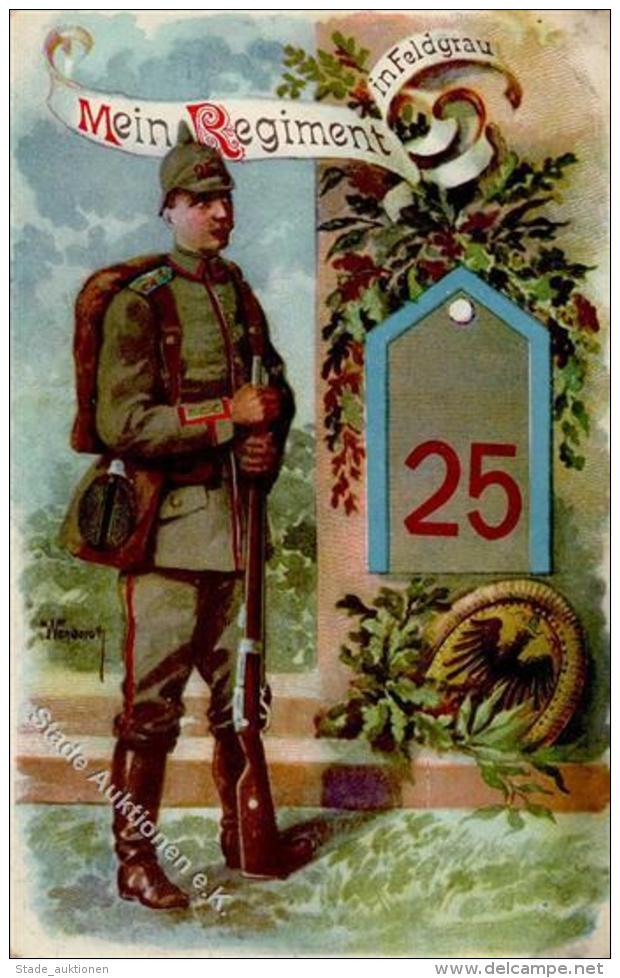 Regiment Aachen (5100) Nr. 25 Inf. Regt. K&uuml;nstlerkarte 1914 I-II (Ecke Abgestossen) - Regimente