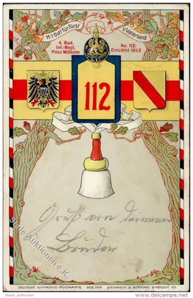 Regiment 4. Bad. Inf. Regt. Prinz Wilhelm Nr. 112 1907 I-II - Regimente