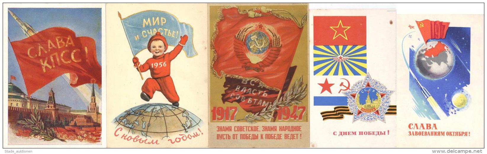 Politik Russland Partie Mit &uuml;ber 30 Ansichtskarten Propaganda Und Patriotik I-II - Sonstige & Ohne Zuordnung