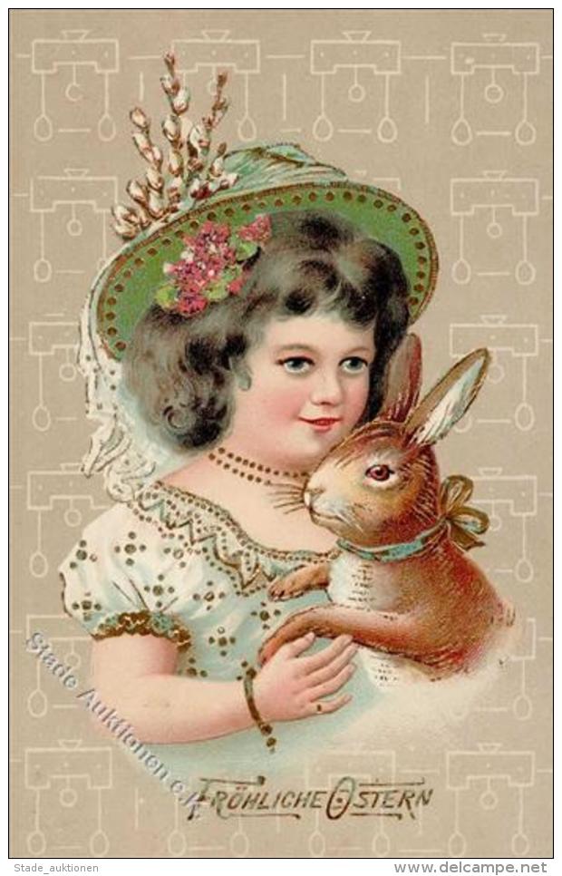 Hase Kind Ostern  Pr&auml;gedruck 1909 I-II Paques - Ohne Zuordnung