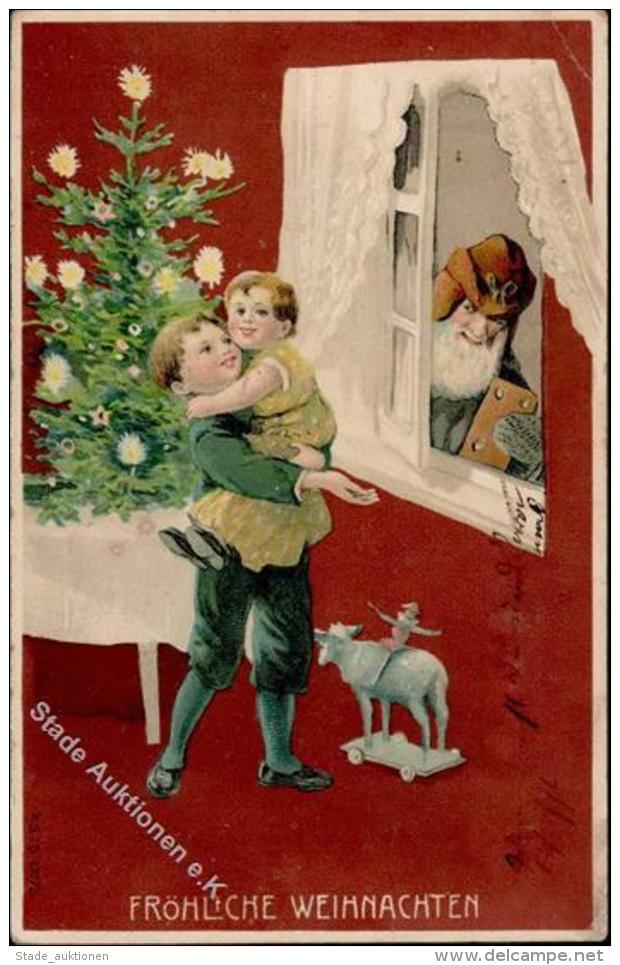Weihnachtsmann Kinder Spielzeug Lebkuchen Pr&auml;ge-Karte I-II (Eckbug) Pere Noel Jouet - Ohne Zuordnung