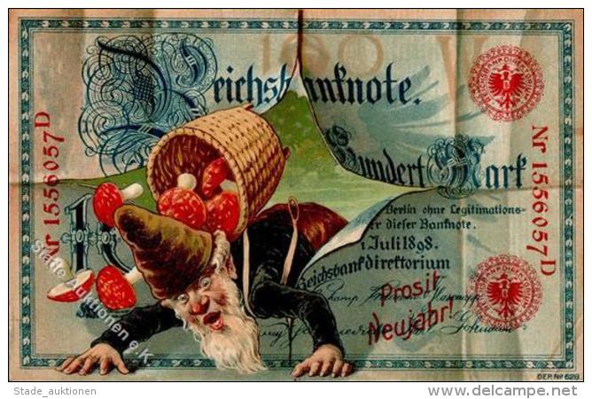 Zwerg Pilze Geld Neujahr 1909 I-II Bonne Annee Lutin Argent - Ohne Zuordnung